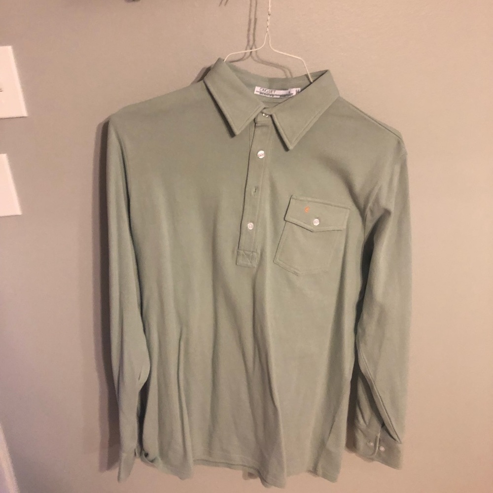 Gray criquet long sleeve polo